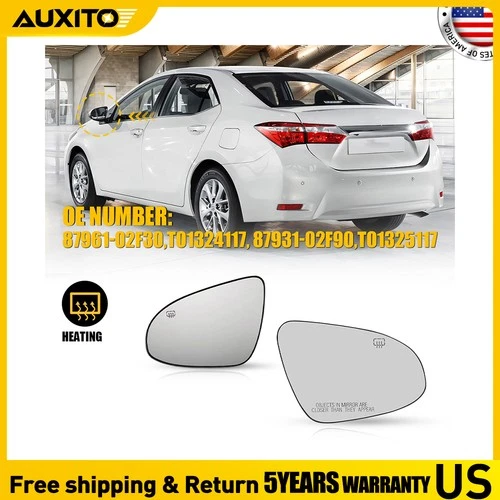 For Toyota Corolla 2014-2019 LH RH Side Mirror Glass Heated Convex w/Blind Spot