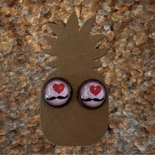 NEW I Love Mustaches Earring Studs