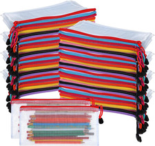 100 Pack Pencil Pouch Bulk Mesh Zipper Pencil Cases - 9.5'' X 4.5'', Small Clear