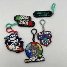Lot of 5 DUDE PERFECT My Booster Keychains Bag Clip Hangers Panda Wheel Cool