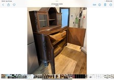 GUSTAVIAN BAR UNIT DRESSER WITH RETRO FIT OAK DRAWERS PULL OUT MARBLE PREP TABLE