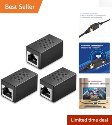 Extend Your Ethernet with 3 Pack Gold Plated RJ45 Couplers   328ft Compatibility