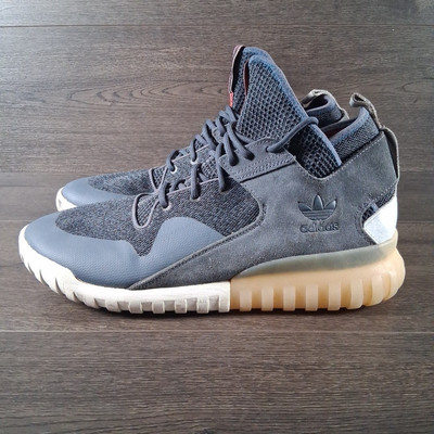 Adidas Tubular X Onyx Primeknit Men’s Sneakers Gray Gum Sole Size 13  AQ5403