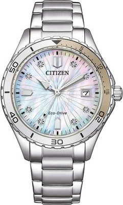 Citizen Damenuhr Stahl Lady Crystal Perlmutt _FE6170-88D