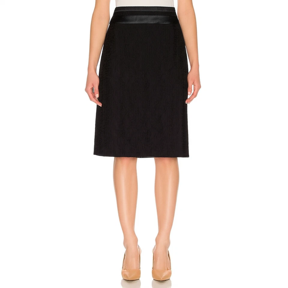 Saia lápis de renda Worthington feminina forrada preta elegante clássica tamanho 10