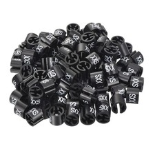 Clothes Hanger Marker 2XS Size Tag Fit 3mm Rod Black, Pack of 100