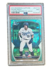 2023 Bowman Sapphire Gavin Cross Aqua Chrome Prospects /55 #BCP-109 PSA 9