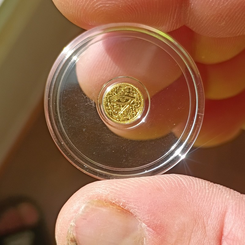 1/500th Ounce Monarch Egyption Eye Of Ra .9999 Fine Gold