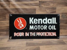 Targa insegna metallo smaltata olio motore porcellana Kendall dimensioni...