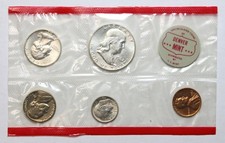 1962-D US Mint Uncirculated Set - 90% Silver - Franklin, Washington, Roosevelt