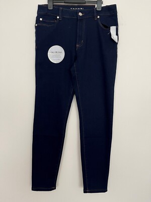 Tahari Kelly Mid-Rise Skinny Women's Jeans Seta Silk Denim Size 8/29 NWT Blue