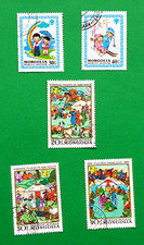 COLLECTABLE SET x 5 STAMPED POST STAMPS MONGOLIA 1980-81 Mint Never Hinged/MNH