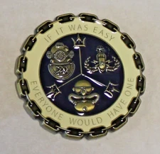 Naval Diver Salvage Training Center If It Was Easy.. Navy Diver Challenge Coin D