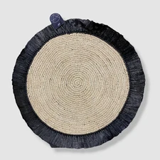$240 Von Gern Home Black Woven Rattan Placemats Set of 4