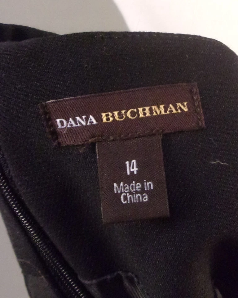 euc Dana Buchman украшенный стразами черный платье карманы Shift sz 14 - Изображение 4 из 4