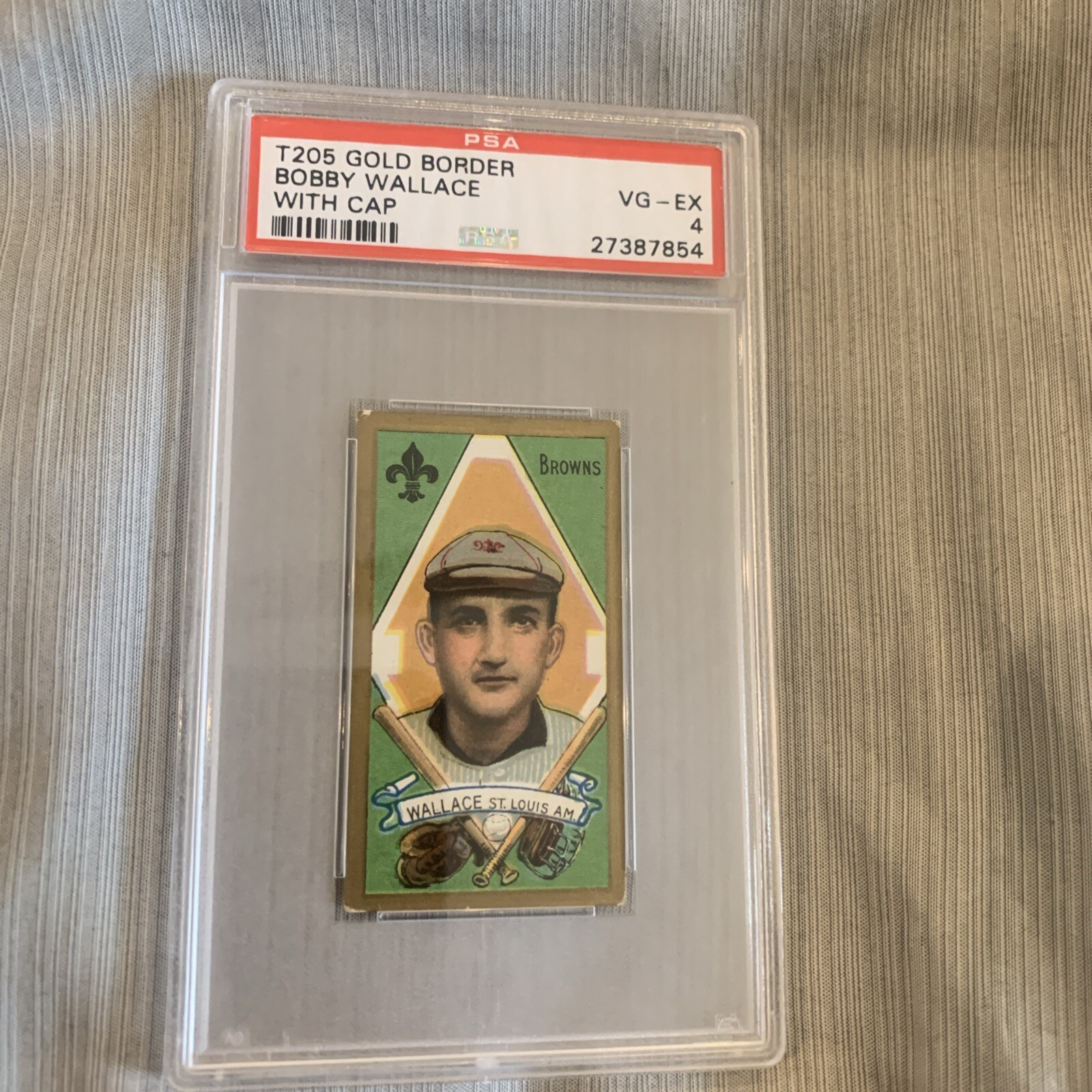 1911 T205 Gold Border Bobby Wallace With Cap Psa 4