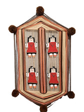 Vtg Wall Hanging Fiber Art Macrame Hand Woven Native Indian Dream Catcher 32" H