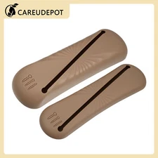 2Pcs Portable Travel Makeup Bag Makeup Organizer Bag Silicone Waterproof Brown