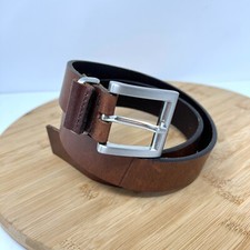 EXPRESS Wide Brown Italian Leather Belt - Women's Size 32 Made in England