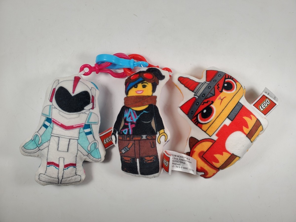 Lego Movie Plush Backpack Clip Keychain Set of