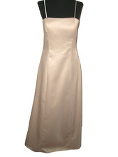  NWOT JS Boutique Spaghetti Strap Satin  Gown Size 6 `Light Beige`