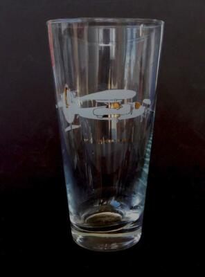1959 GRUMMAN WF-2 Tracer U.S. Navy Aircraft Vintage Cocktail Beer Collins Glass