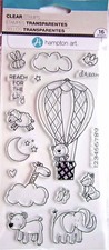 Hot Air Balloon  Baby Animals Clear Acrylic Stamp Set by Hampton Art SC0773 NEW