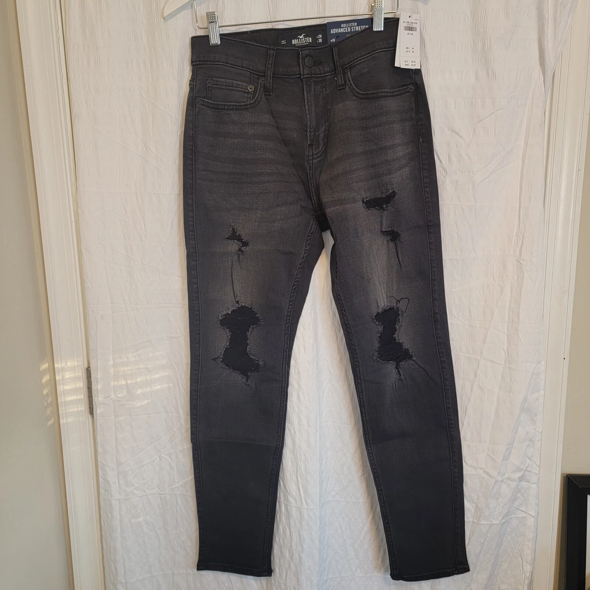 Brand New Hollister Men s Advanced Stretch Black Jeans 28x30 NWT
