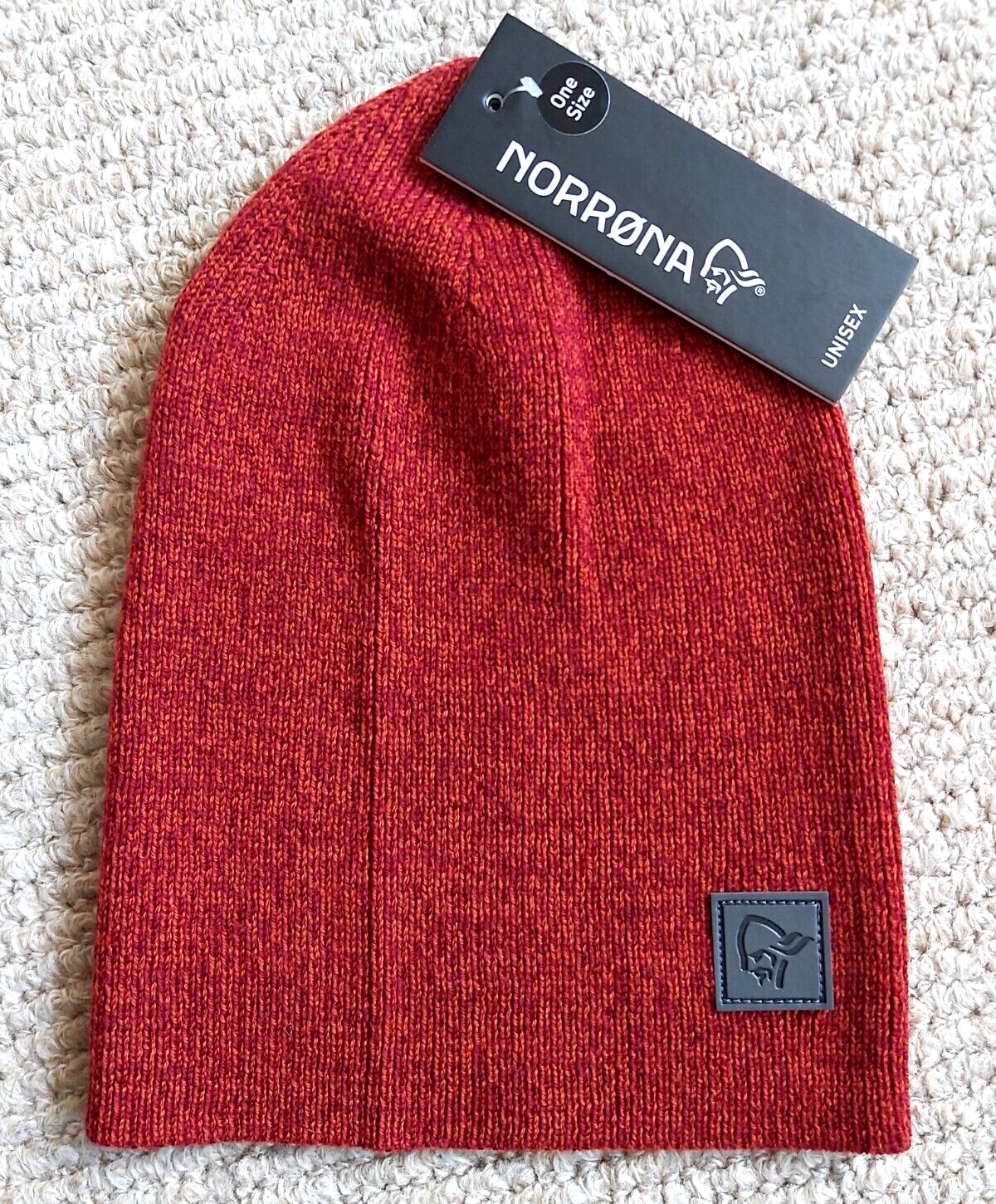 Genuine NORRONA Thin Knit Rooibos Tea UNISEX 100% Wool Knit BEANIE Toque NORWAY
