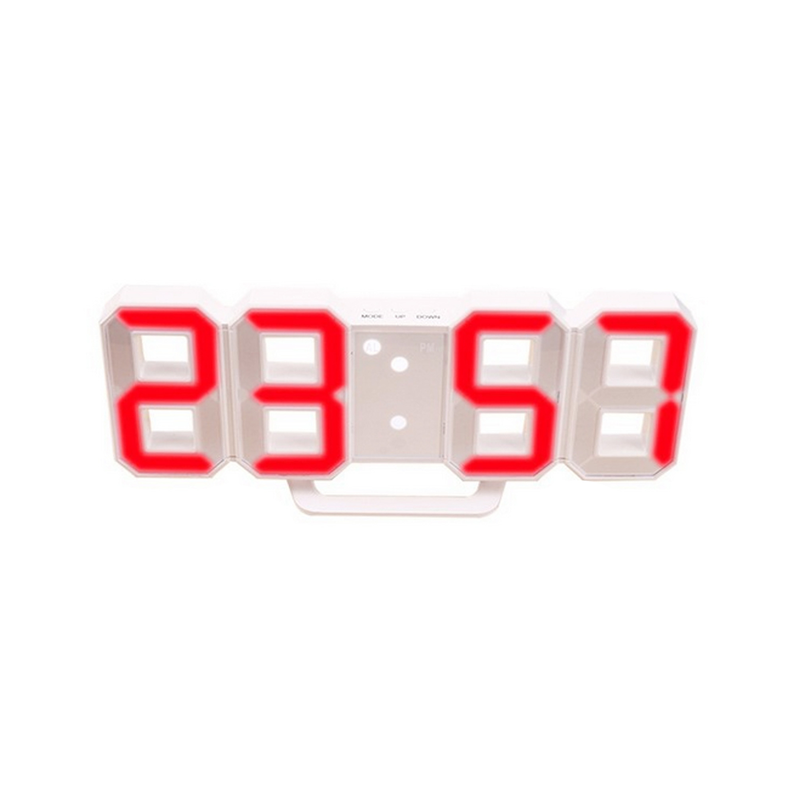 Modern Digital 3D LED Wall Clock Alarm Clock Snooze 12/24 Hour Display USB Decor
