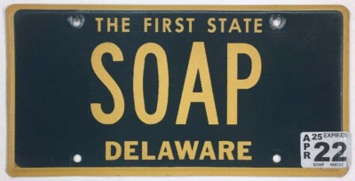 Delaware Vanity Personalized License Plate Soap Maker Bathroom Decor Bar Cafe