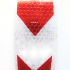 2 Streifen Rot Weiss reflektierend Reflexfolie Reflektor links u rechtsabweisend