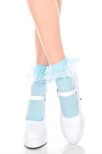 sexy MUSIC LEGS opaque CUTE ruffle TRIM ankle HIGHS hi SOCKS anklets STOCKINGS