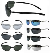 Sportliche Herren Sonnenbrille Schmal Bikerbrille Metall Rahmen Verspiegelt R1M1