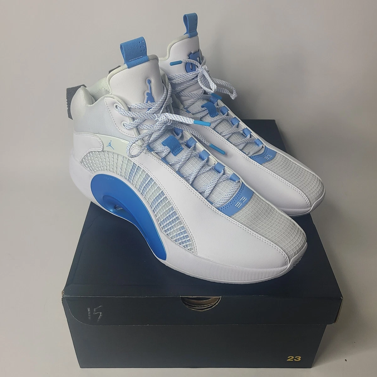 Jordan 35 UNC PE White Blue Promo Mens Size 15 | eBay