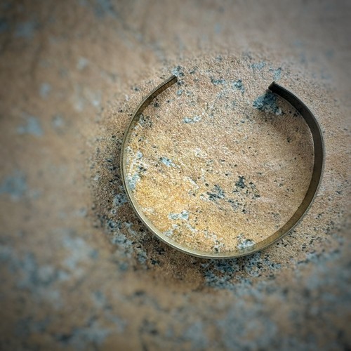 SOBER AF Cuff Adult OS Gold Hand Stamped Bronze Engraved Adjustable Bracelet - Picture 6 of 7