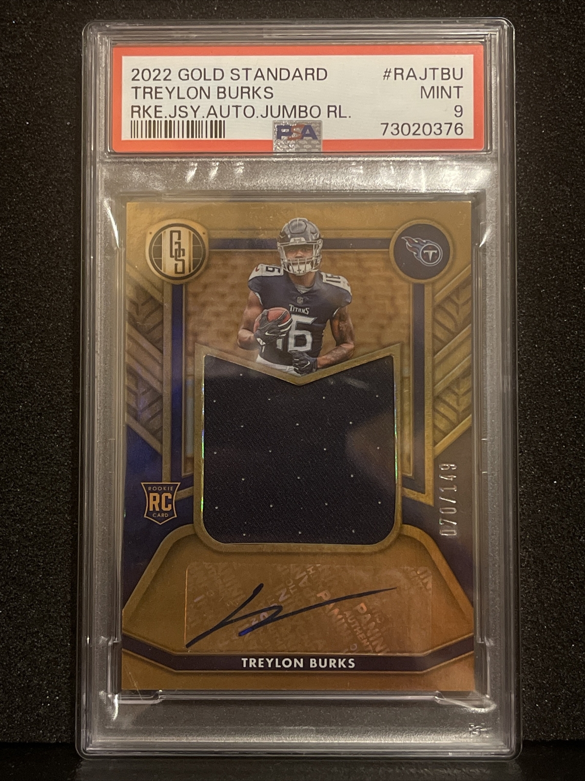 Treylon Burks Panini Gold Standard Rookie Jersey Autographs Jumbo Relics #RAJTBU Base