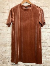 Forever 21 Velvet T-Shirt Dress Womens Small Dark Mauve Pink Romantic Coquette