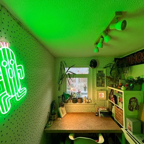 Cactuar Neon Sign Cactuar Final Fantasy Wall Decor Cactuar Light Game Room Decor - Picture 7 of 13