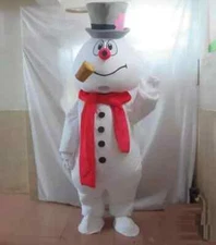 Cosplay Snowman Mascot Costume Suits Christmas Frosty Adults Party Game Dress