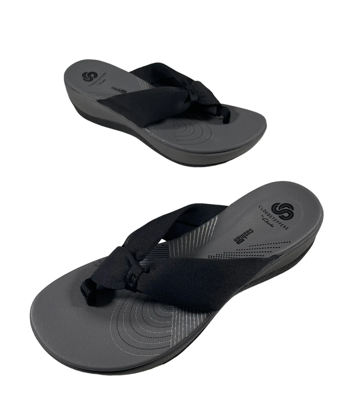 Sandali Clarks Cloudsteppers Arla Glison 7 M tessuto nero comodi Cina nuovi scatola