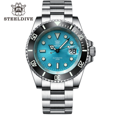 SD1953 Turquoise Dial Stainless Steel Watch 41mm Brand Water Proof Diver Men