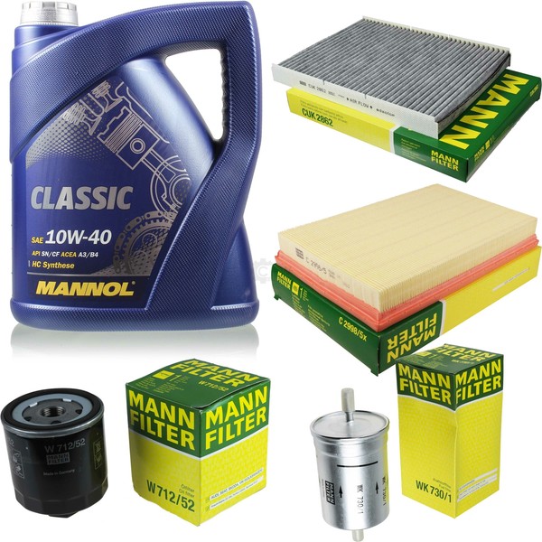 Mann Inspektionspaket 5L Mannol Classic 10W-40 FüR Vw Golf Iv 1.6 16V-image