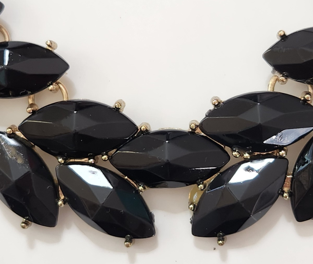 Statement Necklace Bangle Bracelets Set Black Mar… - image 3