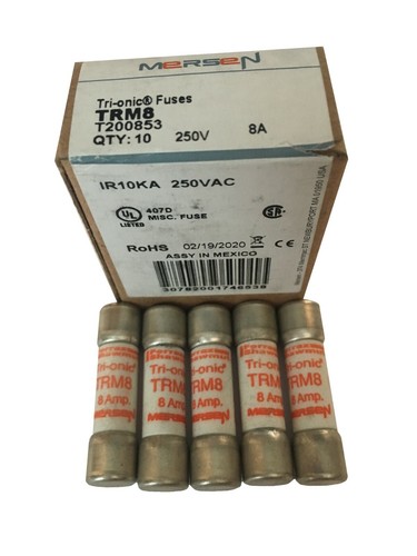 FERRAZ SHAWMUT MERSEN TRM8 8A 250V Tri-onic Fuse JPSF714 Pack of 1/5/10 - Picture 4 of 5