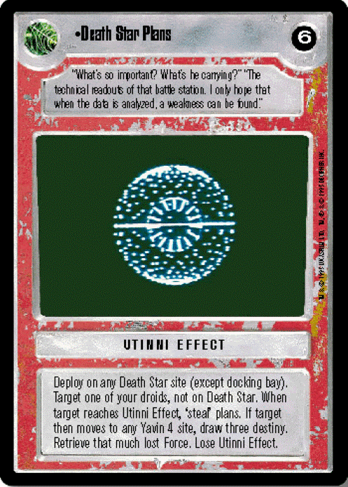 Star Wars CCG Limited Premiere BB M/NM Death Star Plans