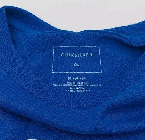 Boys Size M - Quicksilver Blue Short Sleeve Blue Front Logo Tshirt - Picture 4 of 5
