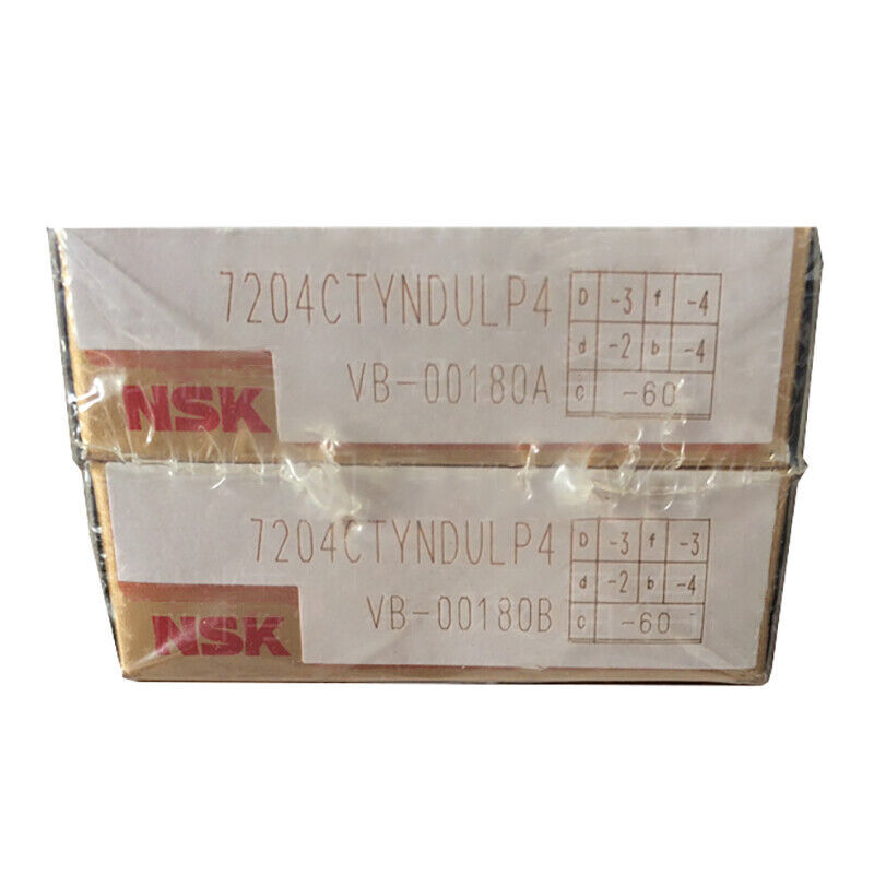 Matched Pair (Set of 2) New NSK 7204CTYNDULP4 Angular Contact Ball Bearing