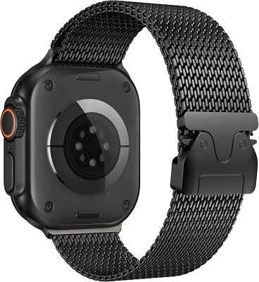 Authentic Apple Watch Black Titanium Milanese Loop 49mm Band Size Small‼️ Amazon.com: Apple Watch Band - Milanese Loop (49mm) - Black  main image 4