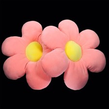 Set Of 2 Pink Flower Shape Cushion 16" Decoration Pillows E1-86